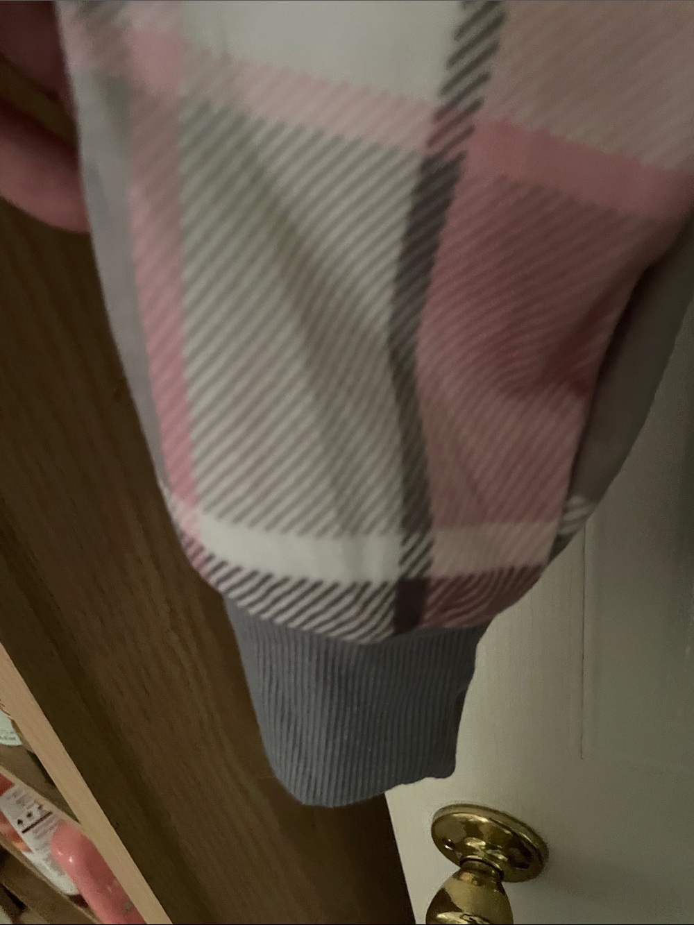 Joy Spun Cozy Plaid woman’s Pajama Set - Pink & Gray - Picture 6 of 9